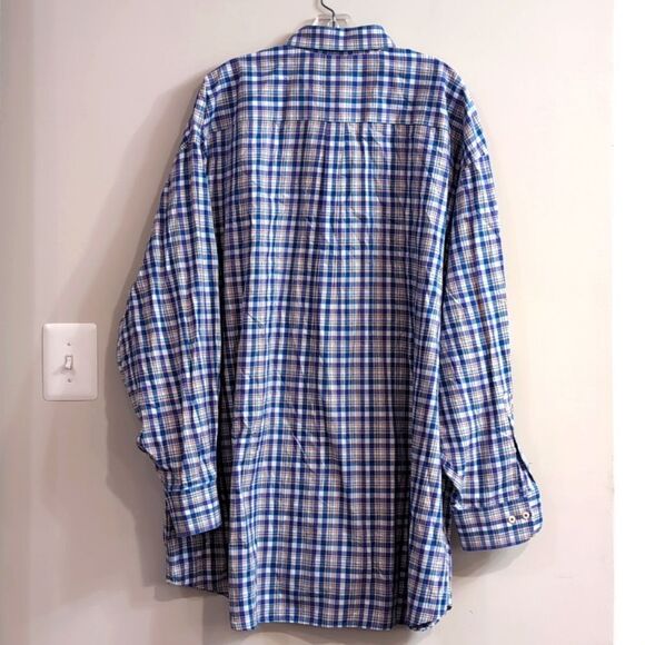 Peter Millar 100% Cotton Plaid Long Sleeve Button Shirt Sz 4XL - Picture 2 of 6